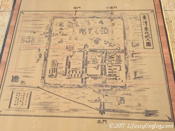 台北の北門広場にある地図
