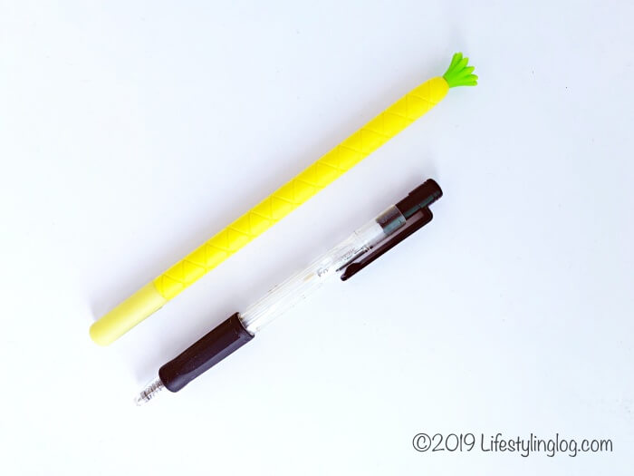 パイナップルペンと普通のボールペン比較