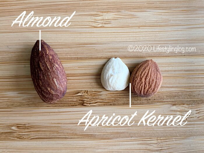 アーモンドとアプリコット種子の内核（apricot kernel）の比較