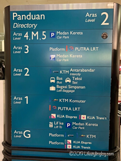 KLセントラル駅のフロアマップ