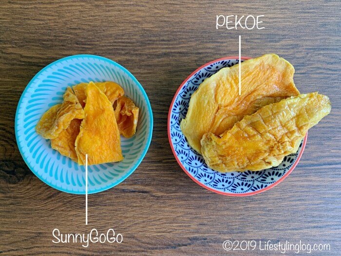 陽光菓菓（SunnyGoGo）とPEKOE食品雑貨鋪のドライフルーツ比較