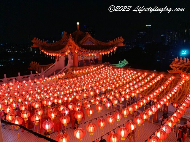 天后宮（Thean Hou Temple）の提灯とライトアップ