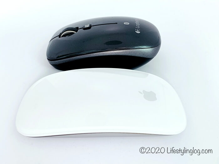 マジックマウス2とLogitech（ロジテック）のマウスの厚み比較