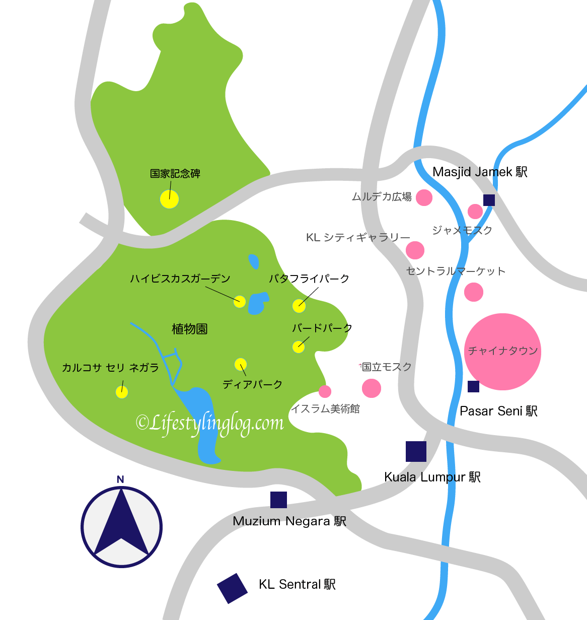 クアラルンプール植物園のイメージマップ