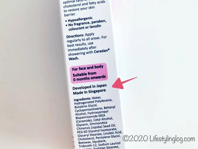 ceradan hydra moisturizer ingredients