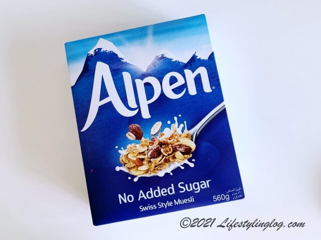 Alpen Swiss Style Muesli（アルペンスイススタイルミューズリー）のパッケージ