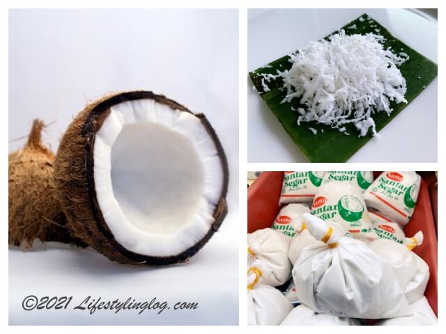 マレーシアのクエに使うメインの素材のココナッツ