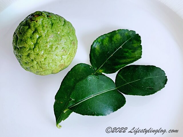 コブミカンのKaffir Lime（カフィアライム）とコブミカンの葉のKaffir Lime Leaf（カフィアライムリーフ）