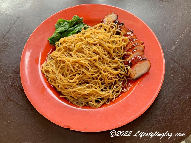 明記叉焼雲呑麺（Meng Kee Char Siew Wantan Mee）のチャーシューワンタンミー