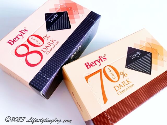 ベリーズのダークチョコレートカカオ70％と80％の比較