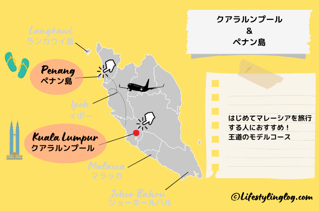 クアラルンプールとペナン島の観光モデルコース