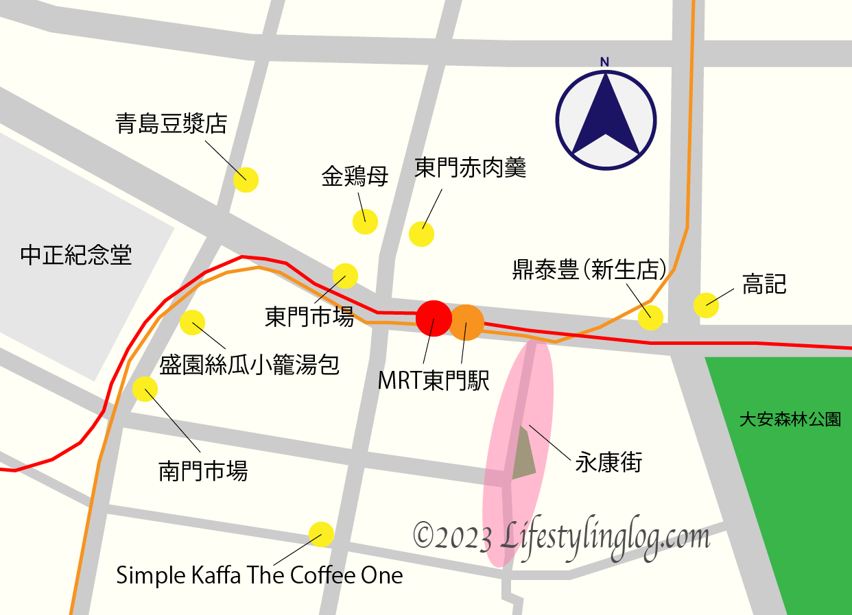 MRT東門駅周辺の特徴