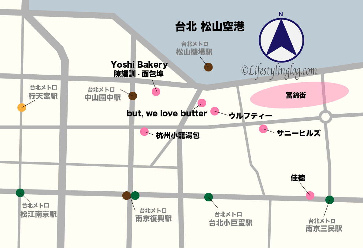 台北松山空港の地図