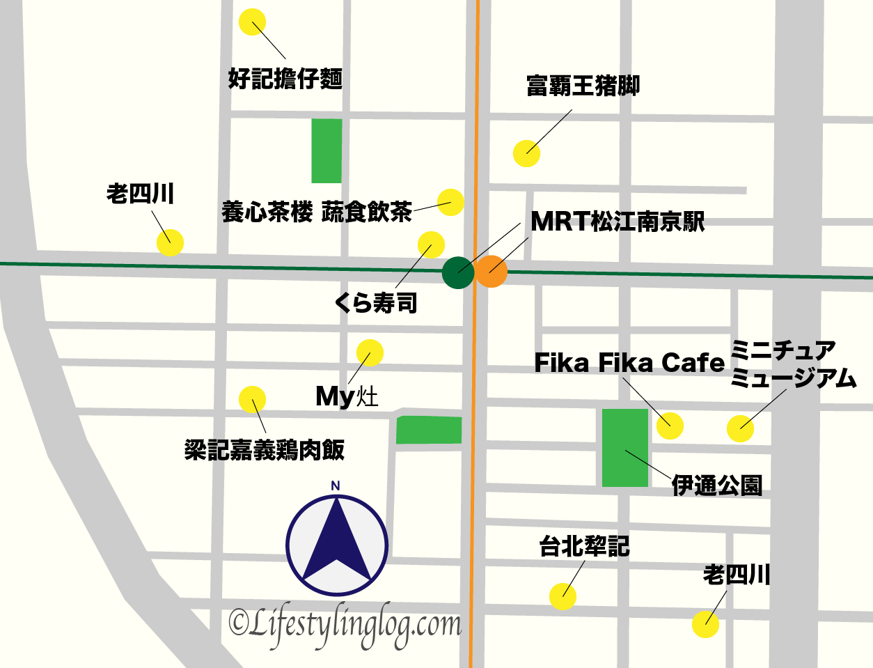 MRT松江南京駅周辺のマップ