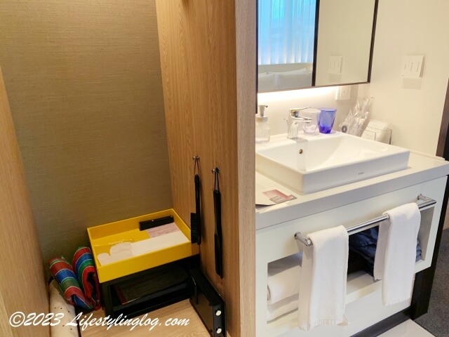 MGH三井ガーデンホテル台北忠孝の客室にあるお風呂セットを入れる袋