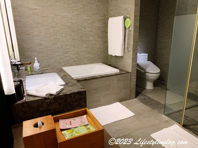 シルクスプレイス台南の客室のバスルーム
