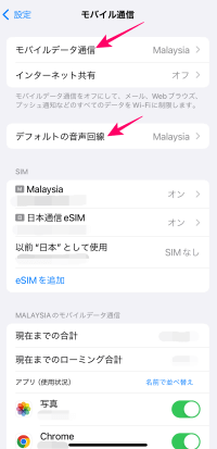 iPhoneで海外のSIMをメイン使いに設定したところ