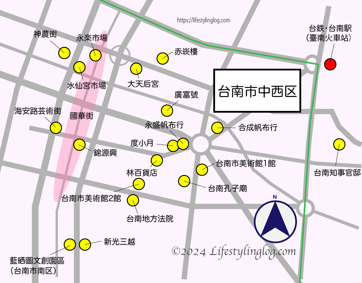 台南中西区のイメージマップ