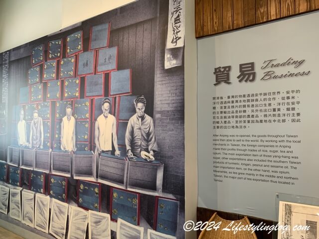 台灣開拓史料蠟像館に展示されている台湾貿易の歴史