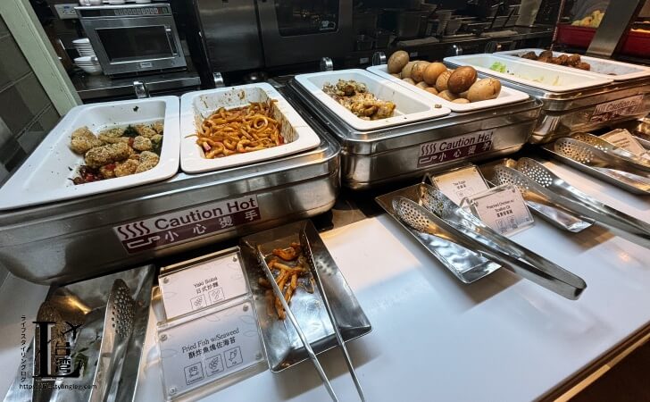 桃園国際空港ターミナル1にあるプラザプレミアムラウンジで提供されている食事