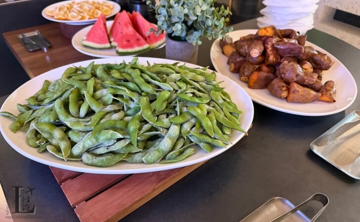 塔木徳酒店CLASSIC（台中台湾大道館 ）の朝食の枝豆とさつまいも