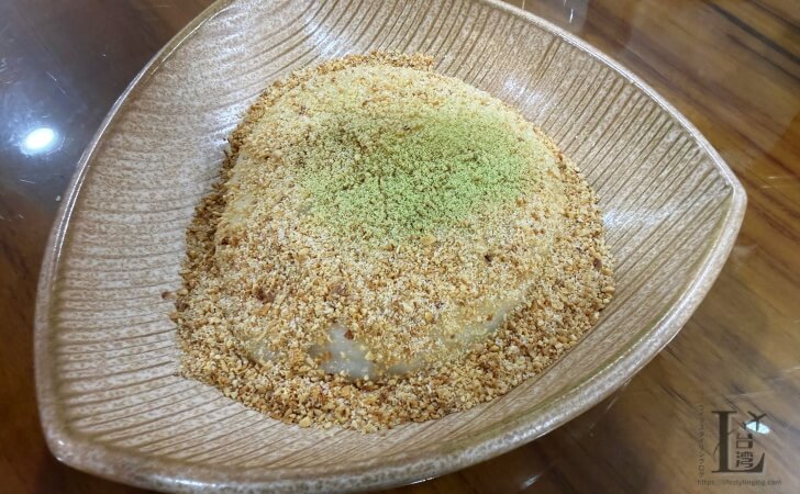哈客愛養生擂茶のサービスで提供された客家麻糬